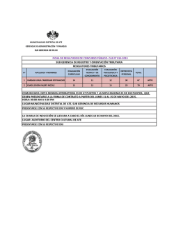 Resultado de Convocatoria N&deg; 014-2015