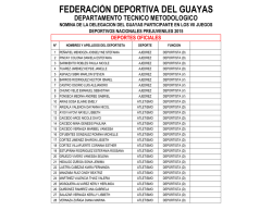 deportes oficiales - Federaci&oacute;n Deportiva del Guayas