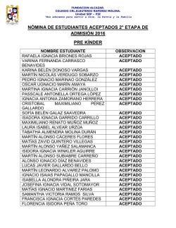 N&Oacute;MINA DE ESTUDIANTES ACEPTADOS 2&deg; ETAPA DE ADMISI&Oacute;N
