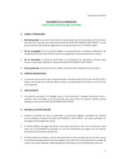 1 01 de junio del 2015 REGLAMENTO DE LA
