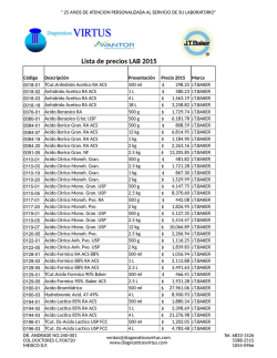 Lista de precios LAB 2015 - spinreact | reactivos merck