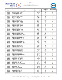 C&oacute;digo Descripci&oacute;n Presentaci&oacute;n Unidad de medida Unidades por