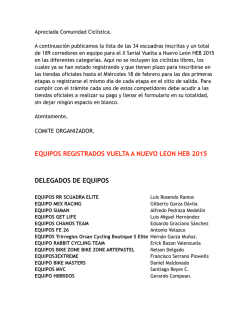 EQUIPOS VNL (2015) - Vuelta a Nuevo Le&oacute;n HEB