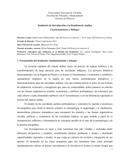 Seminario Introduccion a la Etnohistoria Andina