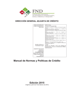 Manual de Normas y Pol&iacute;ticas de Cr&eacute;dito 2015