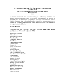 III Taller De Gravitaci&oacute;n, F&iacute;sica De Altas Energ&iacute;as Y Cosmolog&iacute;a