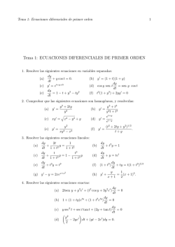 Tema 1: ECUACIONES DIFERENCIALES DE PRIMER ORDEN