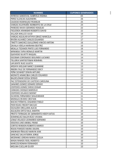 Cupones generados octavo sorteo