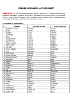 NOMINA DE HABILITADOS A LA PRUEBA ESCRITA