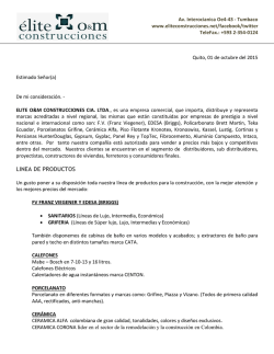 Elite Construcciones Carta de Productos y Servicios - Constru-Ex