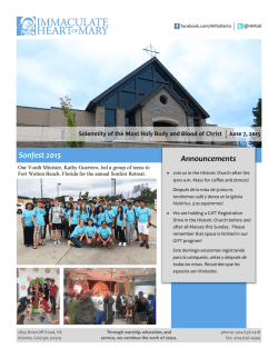 Announcements Sonfest 2015 - Immaculate Heart of Mary Catholic