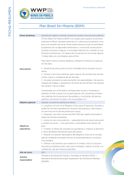 Ficha resumen del Plan Brasil Sin Miseria