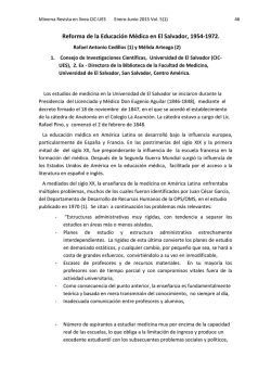 Reforma de la Educaci&oacute;n M&eacute;dica en El Salvador, 1954