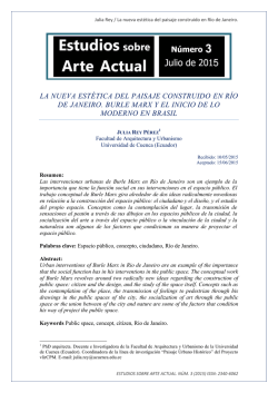 la nueva est&eacute;tica del paisaje construido en r&iacute;o de janeiro. burle marx