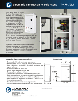 TW-XP-SLB2 Sistema de alimentaci&oacute;n solar de reserva
