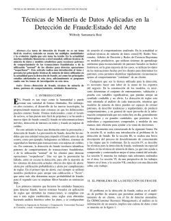 T&eacute;cnicas de Miner&iacute;a de Datos Aplicadas en la Detecci&oacute;n de Fraude