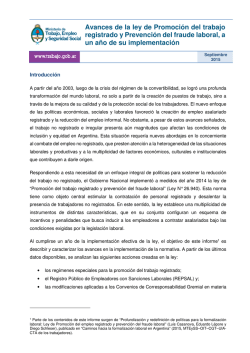 Avances de la ley de Promoci&oacute;n del trabajo registrado y Prevenci&oacute;n