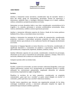 1&deg;medioLENGUAJE - Colegio Santa Cruz de Villarrica