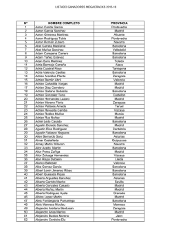 Listado de ganadores Megacracks 2015-16