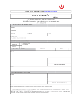 HOJA DE RECLAMACI&Oacute;N - intranet upc