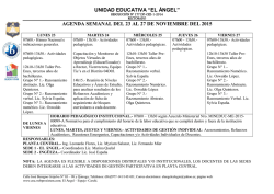 agenda semanal del 23 al 27 de noviembre del 2015