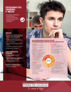 Programa PSU TRAINING 4&ordm; MEDIO - Preuniversitario Pedro de