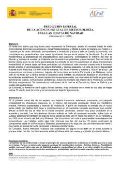 predicci&oacute;n especial de la agencia estatal de meteorolog&iacute;a