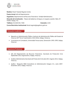 Nombre: Kitzel Yolanda Negrete Cort&eacute;s Puesto Actual: Jefa de