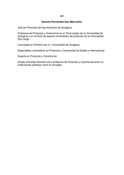 CV Gemma Fern&aacute;ndez-Ges Marcuello. Jefa de Protocolo del