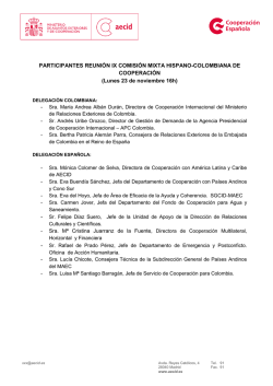 PARTICIPANTES REUNI&Oacute;N IX COMISI&Oacute;N MIXTA