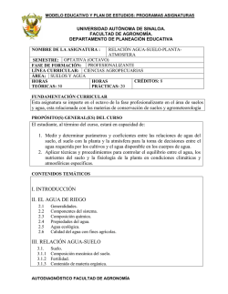 relaci&oacute;n agua, suelo, planta, atm&oacute;sfera.