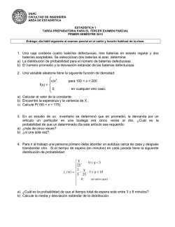 1. Una caja contiene cuatro bater&iacute;as defectuosas, tres bater&iacute;as en