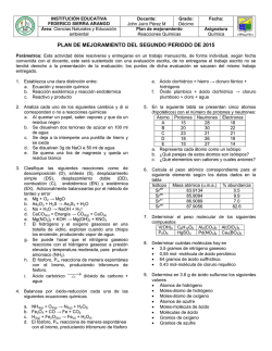PLAN DE MEJORAMIENTO DEL SEGUNDO PERIODO DE 2015