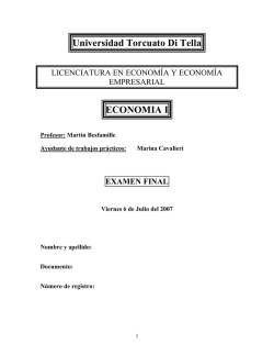Universidad Torcuato Di Tella ECONOMIA I
