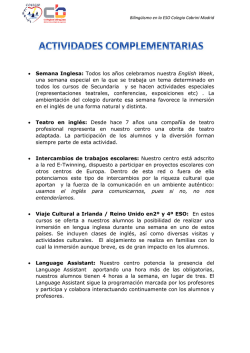 &bull; Semana Inglesa: Todos los a&ntilde;os celebramos