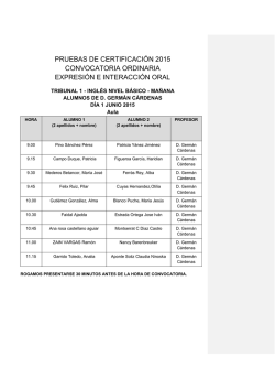 pruebas de certificaci&oacute;n 2015 convocatoria ordinaria expresi&oacute;n e