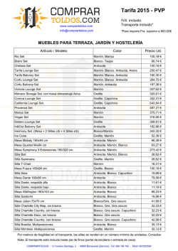 Tarifa muebles Allibert