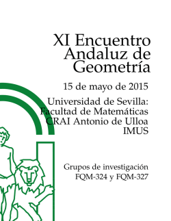 XI Encuentro Andaluz de Geometr&acute;ıa - Imus