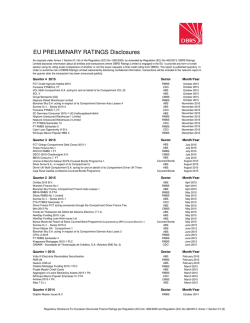 EU Preliminary Ratings Disclosures Q3 2015