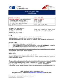 copa alemana 2016 cronograma - C&aacute;mara de Comercio e Industria