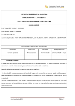 Propuesta Pedag&oacute;gica Filosof&iacute;a 2015