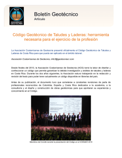 Bolet&iacute;n Geot&eacute;cnico - Asociaci&oacute;n Costarricense de Geotecnia
