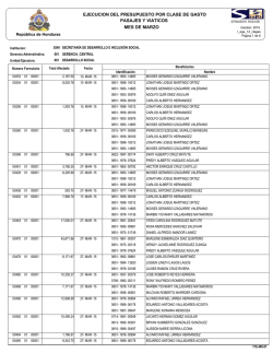 Ejecucion del Presupuesto por clase de gasto pasajes y viaticos