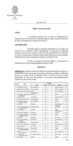 1-10 TIGRE, 18 de mayo de 2015. VISTO: Las presentes