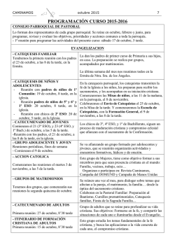 Curso 2015/16 - Parroquia de San Pedro Ap&oacute;stol