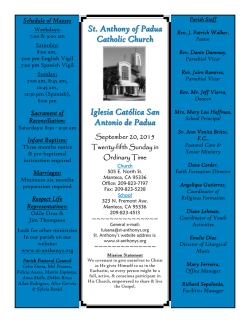 September 20, 2015 - St. Anthony of Padua