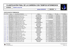 Clasificaci&oacute;n Final de la Carrera con Intermedios [Long Trail]