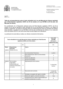 Tabla de correspondencias entre el texto refundido