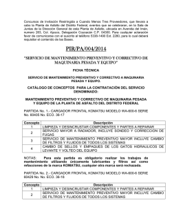 PIR/PA/004/2014 - Planta de Asfalto del Distrito Federal