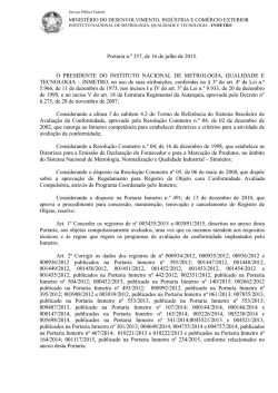 Portaria Inmetro n&deg; 357/2015